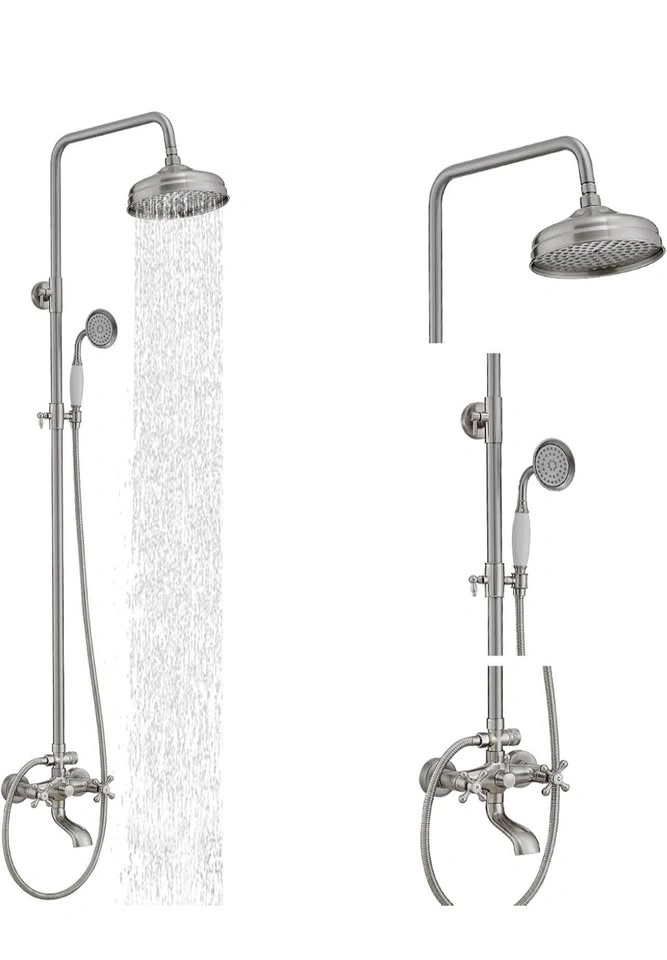 BWE Outdoor Shower Fixtures Brushed Nickel Faucet