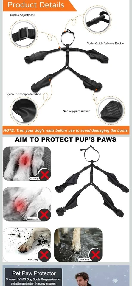 Dog Boots with Suspenders (L) New - photo 4