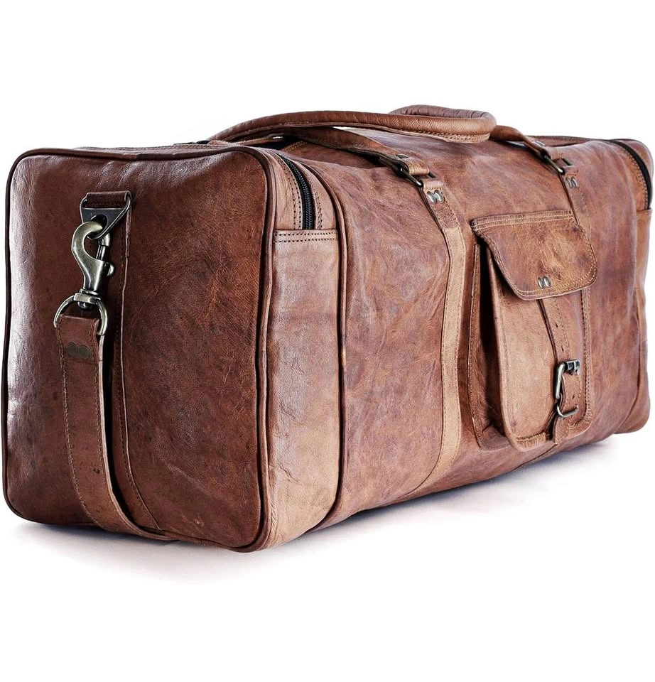 Leather Duffel Bag - 28 inch Large Travel Bag