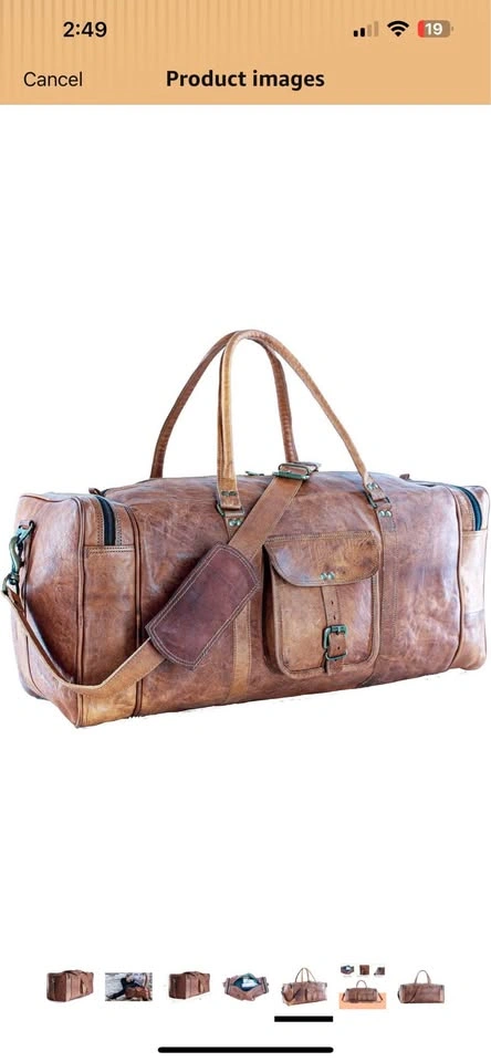 Leather Duffel Bag - 28 inch Large Travel Bag - photo 3