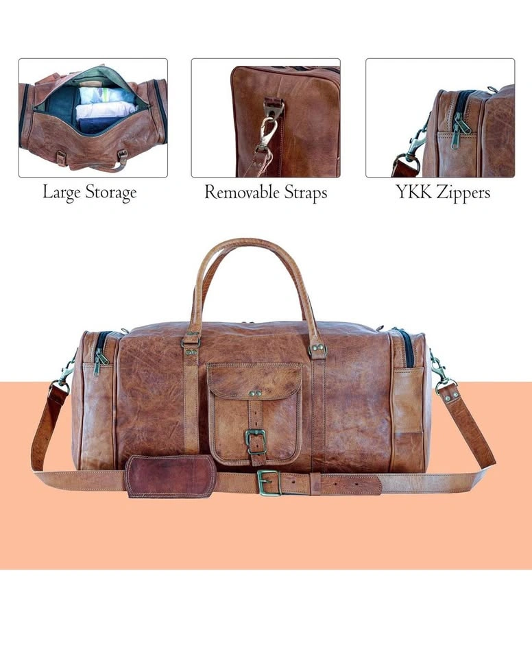 Leather Duffel Bag - 28 inch Large Travel Bag - photo 4