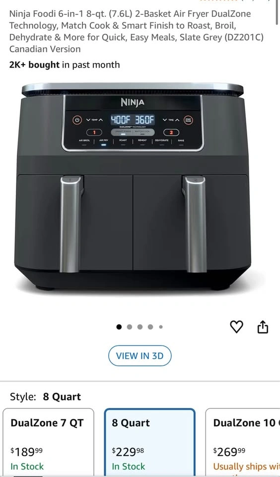 Ninja Foodi 6-in-1 8-qt. 2-Basket Air Fryer - photo 2