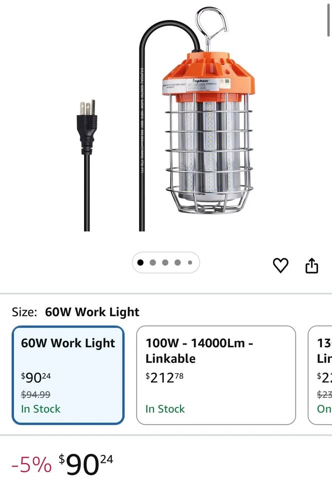 Dephen 60W LED Work Light - 8400 Lumens - photo 2
