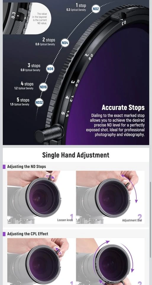 NEEWER 62mm True Colors Variable ND Filter - photo 4