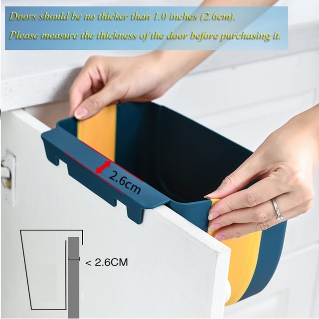 Kitasst Hanging Folding Trash Can, 3L, White & Grey - photo 4