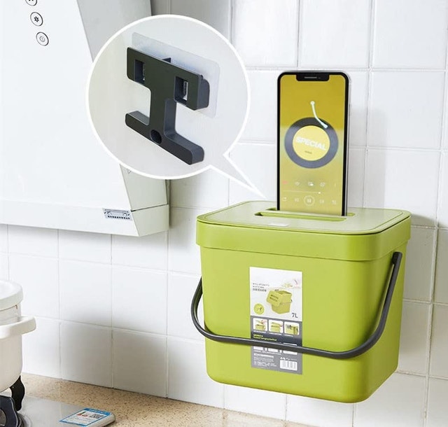NEW Compost Bin for Kitchen, 1.8 Gallon Hanging Trash Can - photo 5