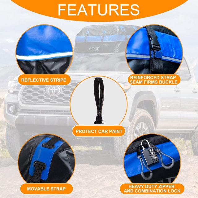 NEW Rooftop Cargo Carrier, 26 Cu Ft Soft-Shell Waterproof - photo 5