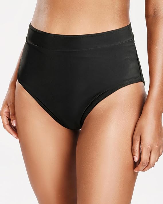2 NEW Holipick Women XS Black High Waisted Bikini Bottoms