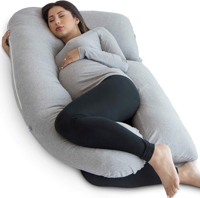 NEW 53" Grey Jersey PharMeDoc Pregnancy Pillow