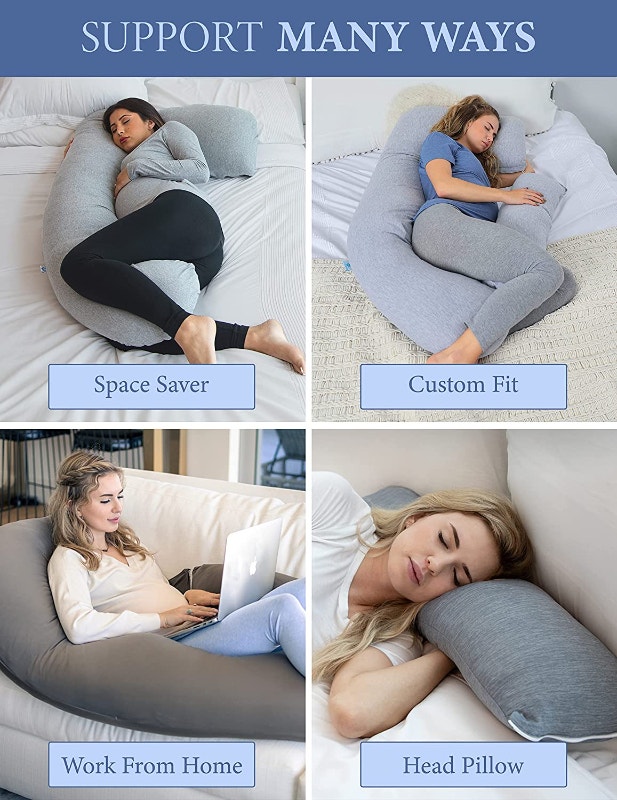 NEW 53" Grey Jersey PharMeDoc Pregnancy Pillow - photo 3