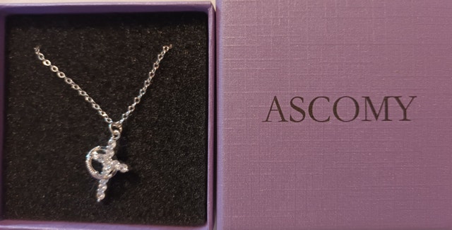 Silvery Cross Zircon Rotating Crown Necklace - photo 3