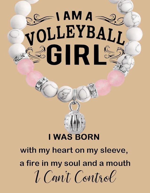 NEW Bead Bracelet I Am A Volleyball Girl Charm Jewelry Gift