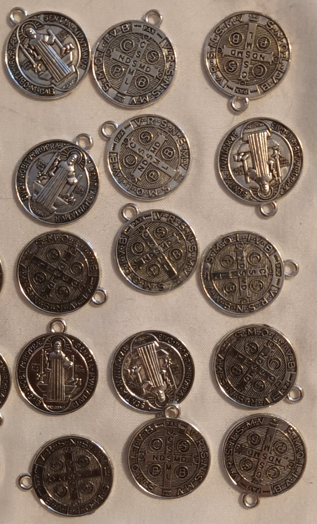 48 Saint Benedict Protection Medal Pendants - Silver Tone - photo 4