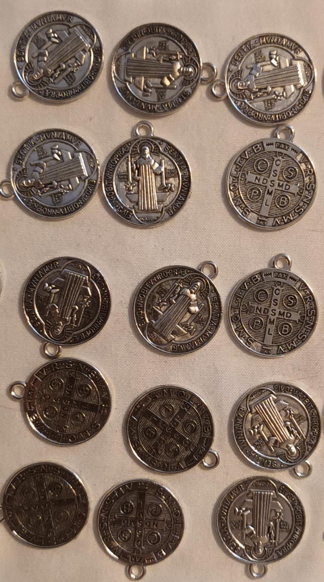 48 Saint Benedict Protection Medal Pendants - Silver Tone - photo 5