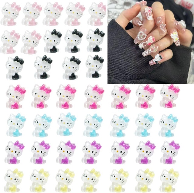 3D Kitty Cat Nail Art Charms, Resin Decorations (42 pcs)