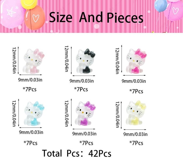 3D Kitty Cat Nail Art Charms, Resin Decorations (42 pcs) - photo 3