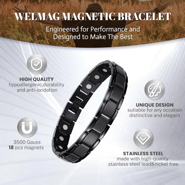 2 NEW Magnetic Bracelets for Men, Stainless Steel - photo 2