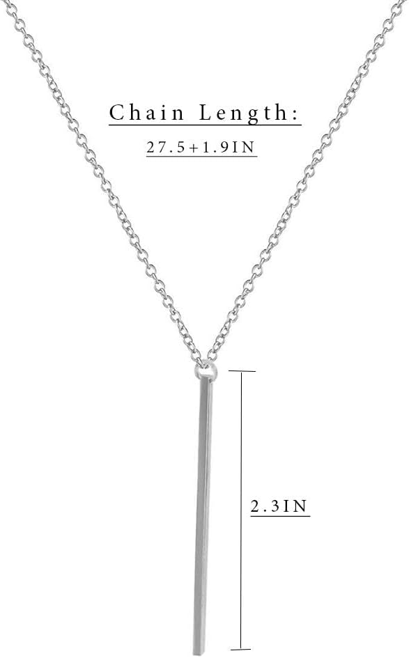NEW LittleB Vertical Bar Pendant Necklace Silver - photo 2