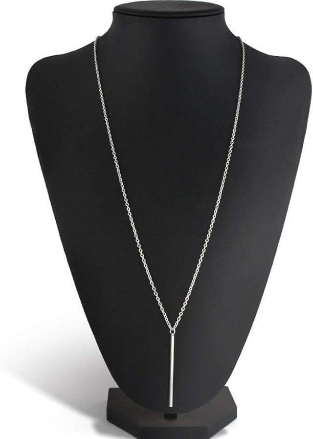 NEW LittleB Vertical Bar Pendant Necklace Silver - photo 4