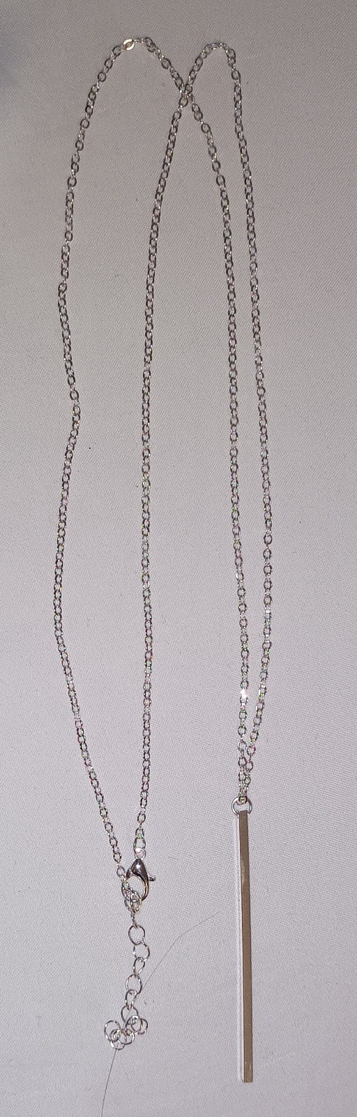 NEW LittleB Vertical Bar Pendant Necklace Silver - photo 5