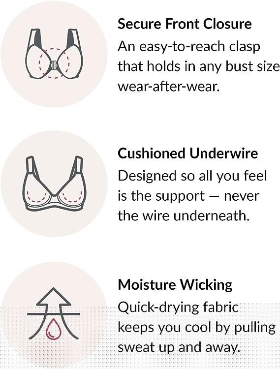 NEW 38G Glamorise Women's Wonderwire Front-Closure Bra - photo 4