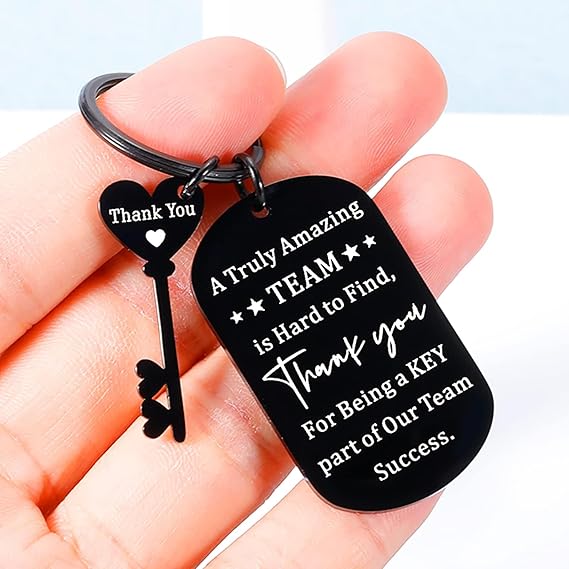 NEW Key Chain Black with Matching Key, Thank You Amazing Team - photo 2