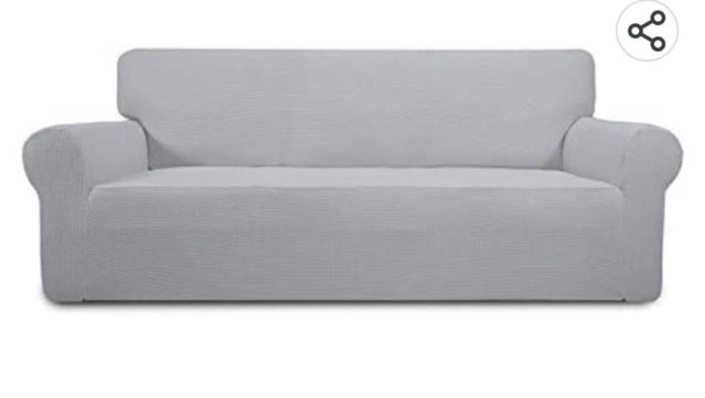 2 NEW White Speckled Sofa Covers - High Elastic