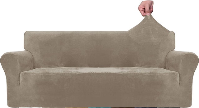 NEW Oversized Sofa Khaki MAXIJIN Velvet XL Sofa Cover