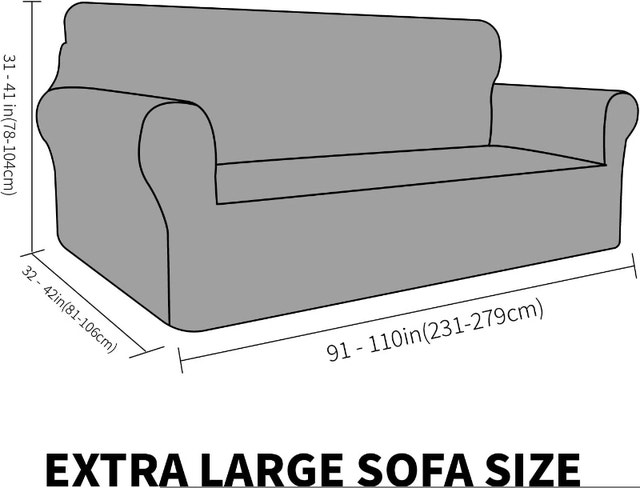 NEW Oversized Sofa Khaki MAXIJIN Velvet XL Sofa Cover - photo 5