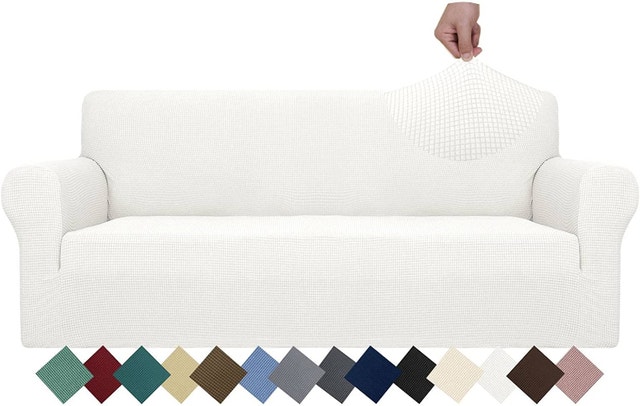 NEW White AUJOY Loveseat Slipcover for 2 Seater - photo 2