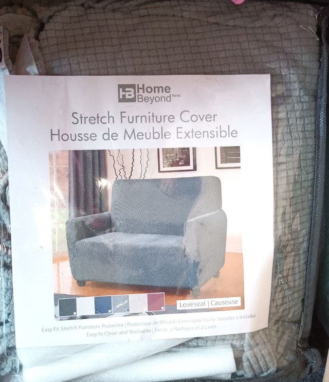 NEW Grey Loveseat Home Beyond Stretch Covers - photo 5