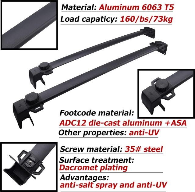 NEW Richeer Roof Rack Cross Bars for 2017-21 Compass MP - photo 4