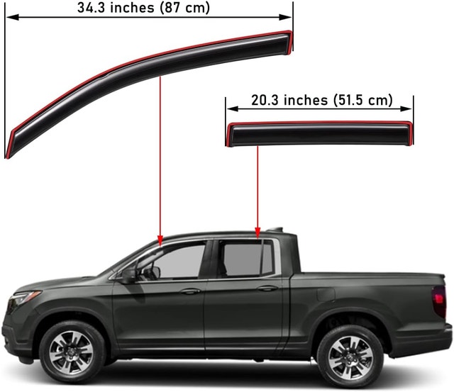 2017-23 Honda Ridgeline Crew Cab Window Visors - photo 2