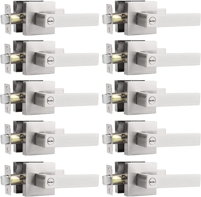 Probrico 10 Pack Satin Nickel Door Handles - New