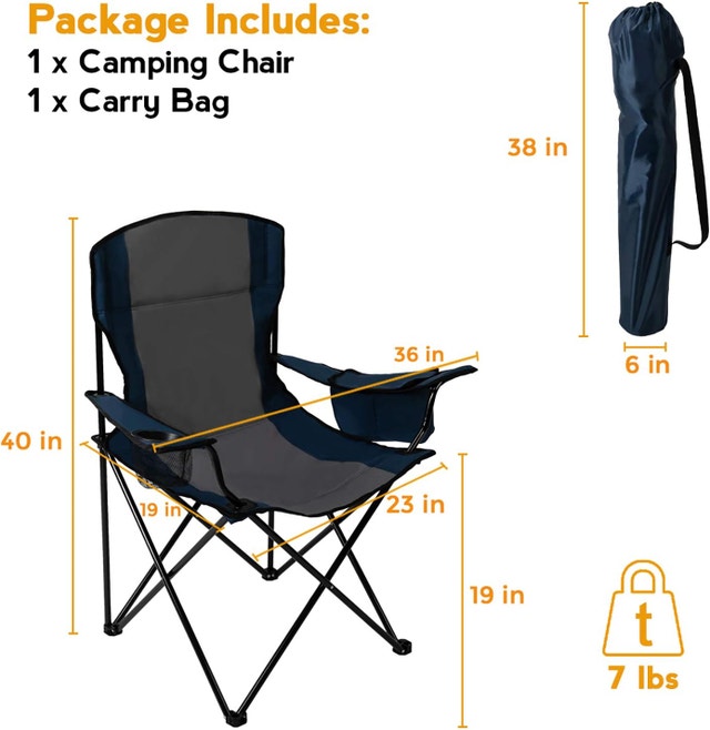 NEW Pacific Pass Full Back Quad Chair - Camping Chair with Coole - photo 2