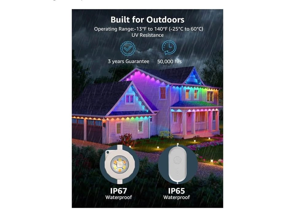 Lepro E1 AI Permanent Outdoor Lights, 100ft RGBCW+IC - photo 4