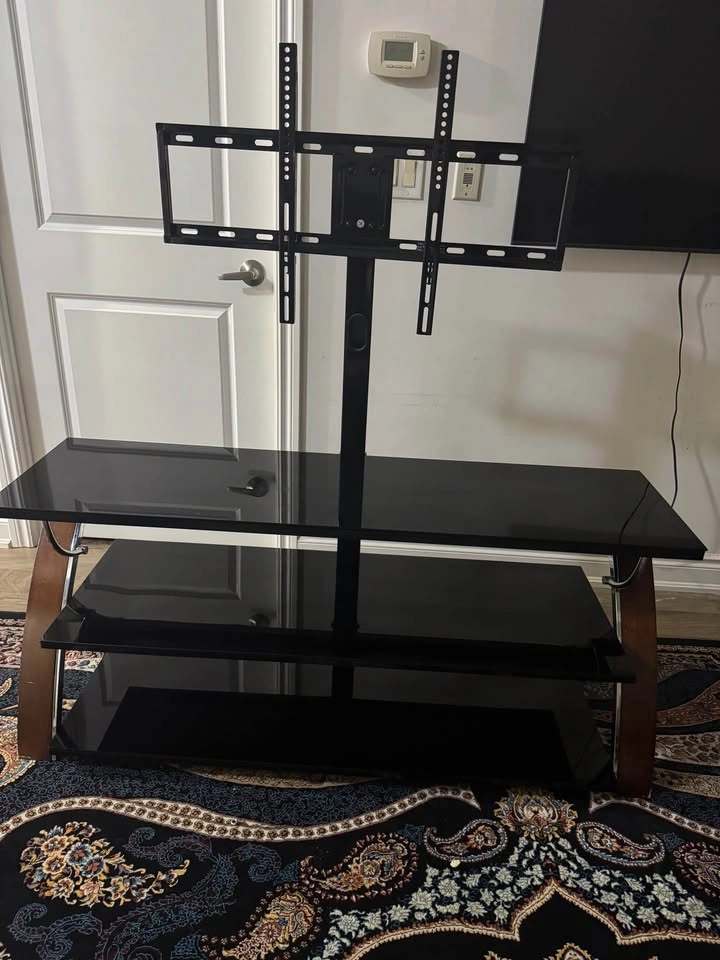AVF TV Stand with Mount - Black Glass, Black Legs - photo 3