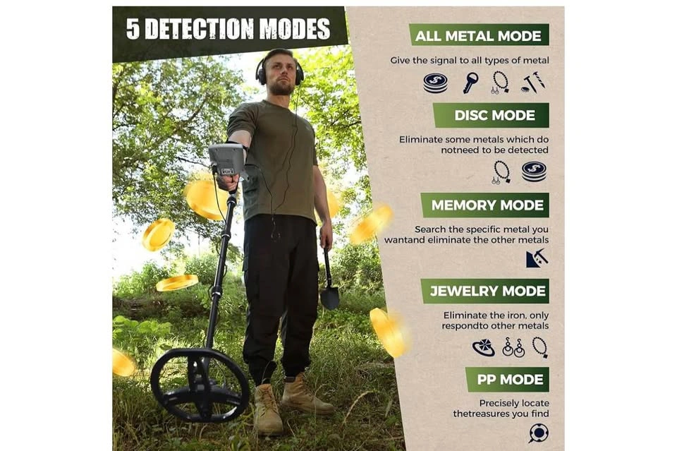 Waterproof Metal Detector for Adults - 5 Modes - photo 4
