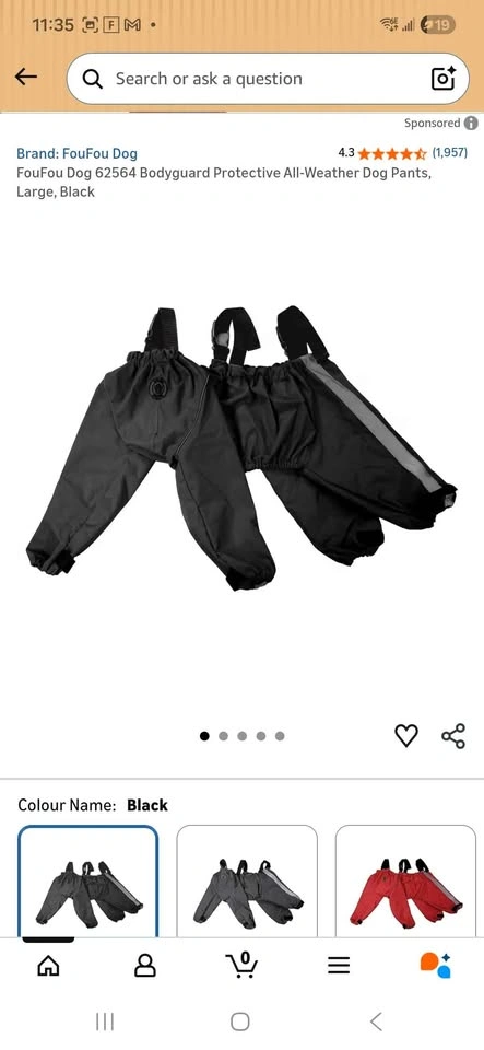 Black Protective Dog Pants (L) NEW - photo 2