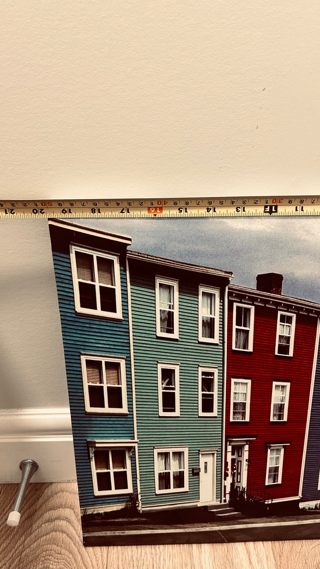 Colorful Row Houses Canvas Wall Art – Modern Cityscape Print - photo 3