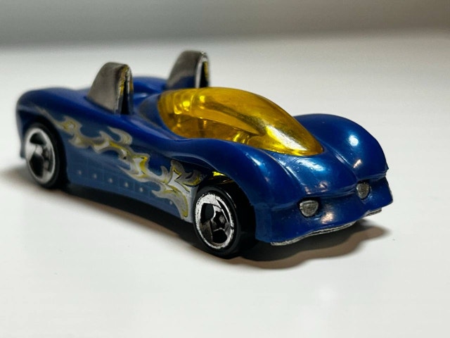 1995 Hot Wheels Power Pipes Blue & Orange Loose Die Cast Car