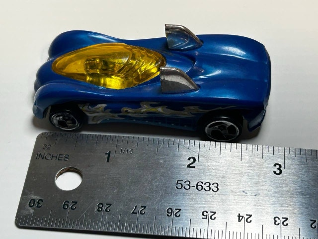 1995 Hot Wheels Power Pipes Blue & Orange Loose Die Cast Car - photo 4