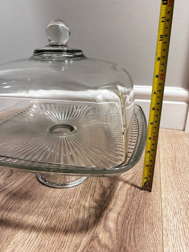 Glass Pedestal Cake Stand with Dome K-8008 - photo 2