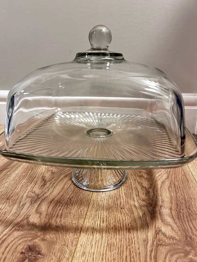 Glass Pedestal Cake Stand with Dome K-8008 - photo 5