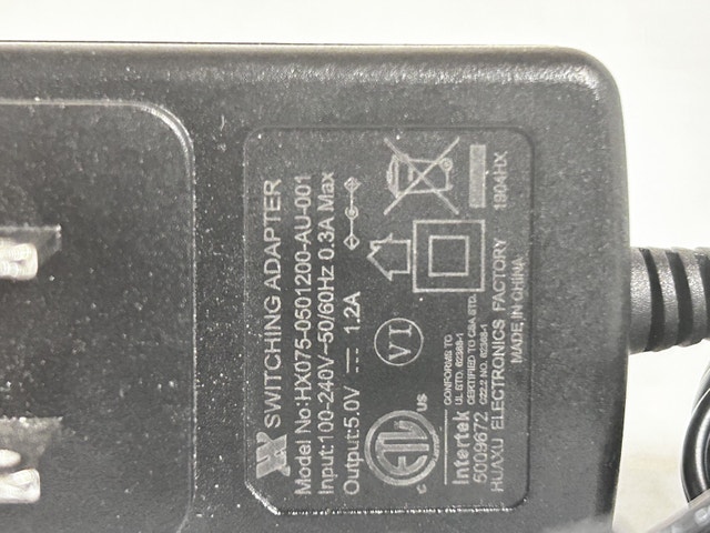 HX075-0501200-AU-001 Switching Adapter 5V 1.2A - photo 2