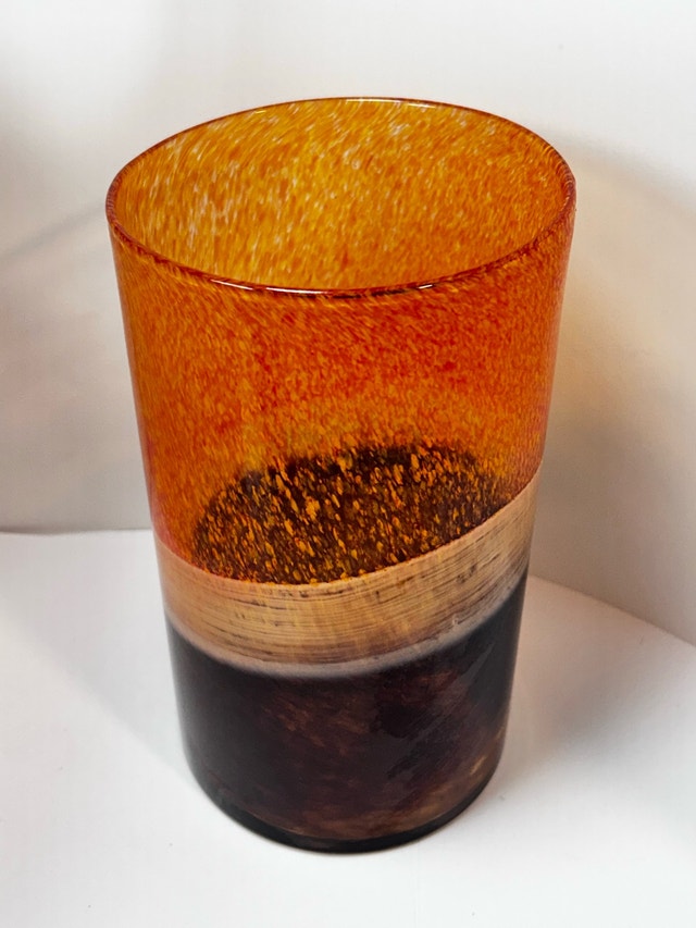 Art Glass Vase - Orange, Tan, Brown - photo 2