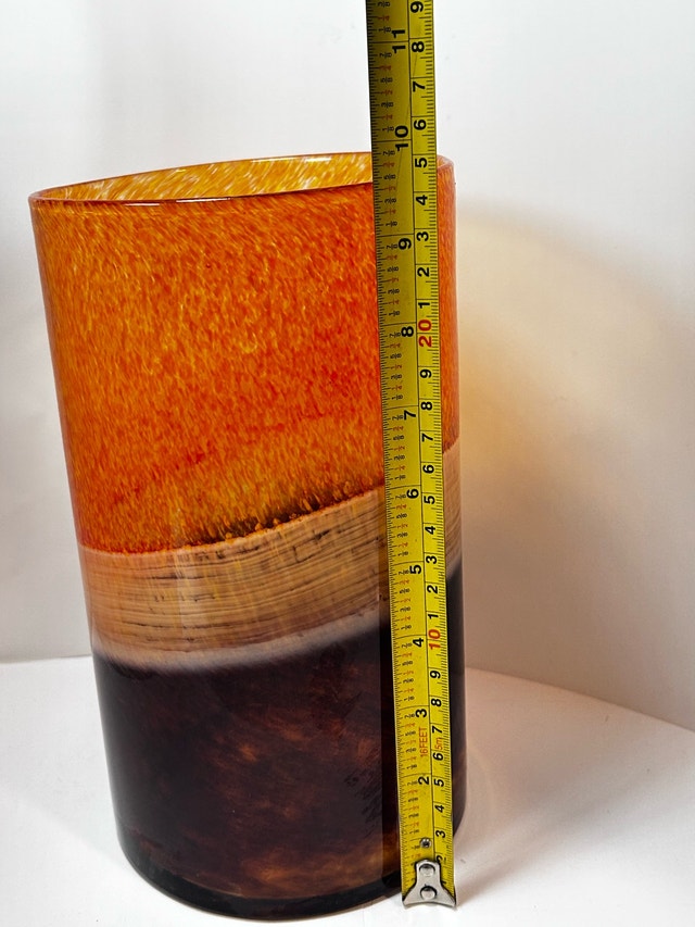 Art Glass Vase - Orange, Tan, Brown - photo 3