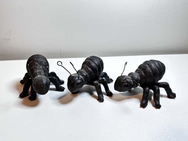 Cast Iron Ant Figurines - Set of 3