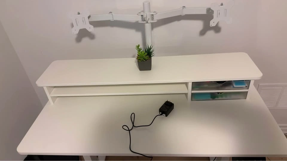 Electric Standing Desk + Monitor Riser + Dual Monitor Arm Mount - photo 2