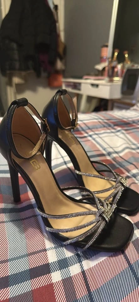 Black rhinestone heels - photo 2